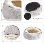 Summer All Seasons Round Shape Long Plush Warm Cozy Comfy Pet Dog & Cat Bed Large Dog Cushion