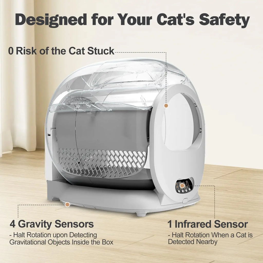 Automatic Cat Litter Box for Multiple Cats with App Control Odor Removal Self Cleaning Litter Box Automatic Cleaning