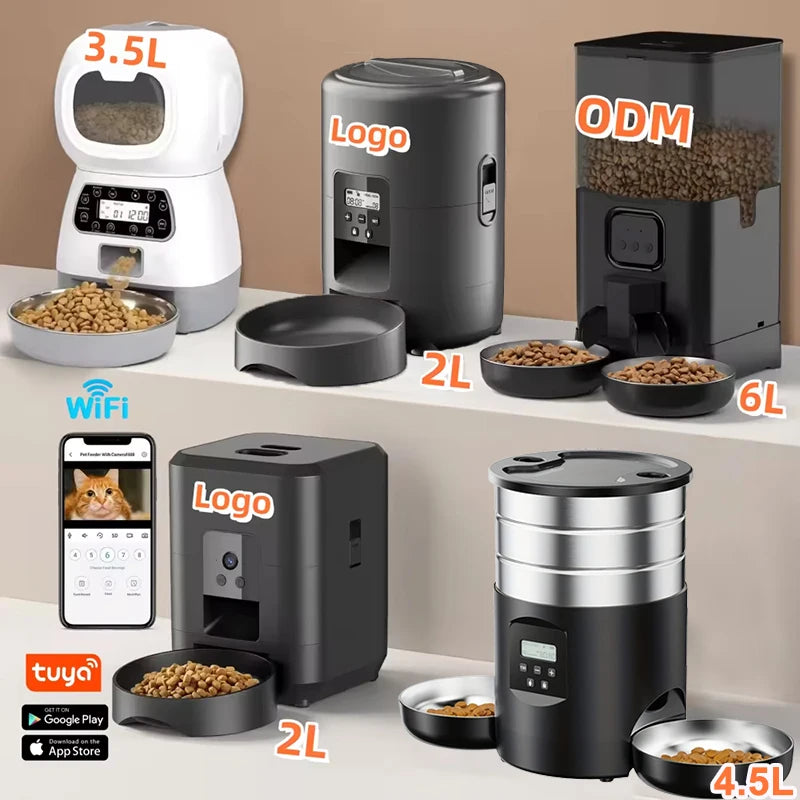 3.5L Automatic Dog Feeder Smart Food Dispenser Wifi Cats Dogs Timer Stainless Steel Bowl Auto Dog Cat Pet Feeder Pet Supplies