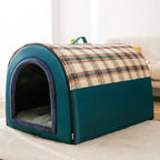 Plush Large Oversized Dog Kennel Modern Four Seasons Pet House with Removable Winter Cover for Golden Dogs in Summer Winter