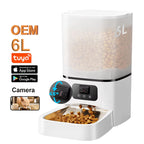 Automatic Cat Feeder with Camera Adjustable Camera 5G/2.4G WiFi Timed Cat Feed Smart Pet Feeder with HD Night Vision