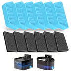6pcs Wireless Cat Water Fountain Replacement Filters and Sponges 2.2L/74.4Oz Automatic Pet Water Dispenser Filiters