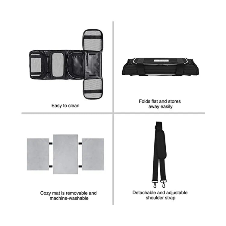 Airline Approved Pet Carrier Soft Sided Pet Travel Carrier Expandable Puppy Cat Handbag with Fleece Pad Pet Manufacture
