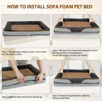 Removable and Washable Dog Sofa Large Dog Bed Suitable for All Seasons Dog Nest Comfortable Soft Cat Sofa Bed With Raised Edges