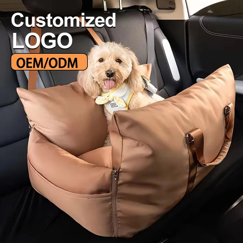 OEM LOGO Durable Dog Car Seat Bed Nest Removable & Washable Fashionable Pet Travel Bag for Small to Medium Dogs