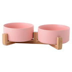 Ceramic Pet Bowl Cat Dogs Feeding Matted Elevated Dog Bowl Double Bowls Pet Food Water Feeder Wholesale Pet Manufacturer