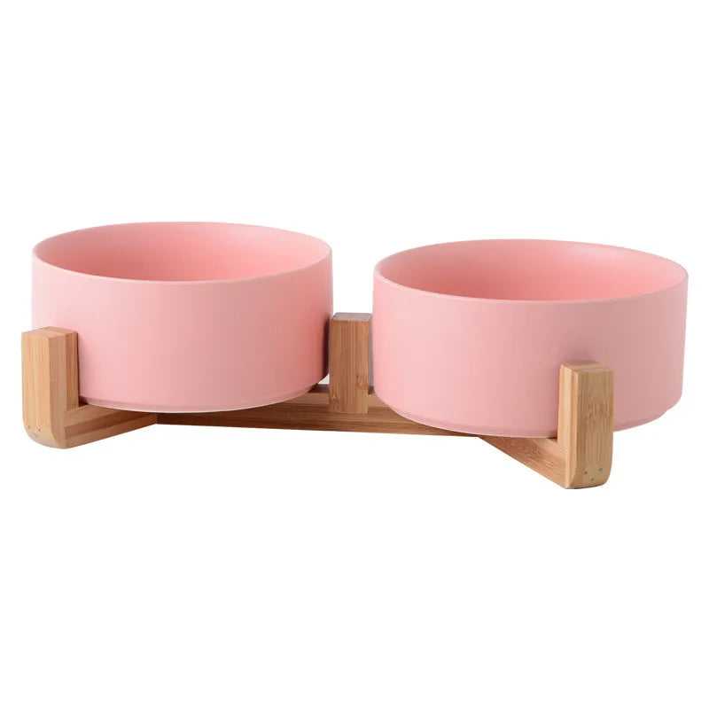 Ceramic Pet Bowl Cat Dogs Feeding Matted Elevated Dog Bowl Double Bowls Pet Food Water Feeder Wholesale Pet Manufacturer