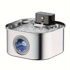 OEM 108oz/3.2L Stainless Steel Wireless Cat Water Fountain 4000mah Battery Operated Automatic Cat Water Dispenser Cat Fountain