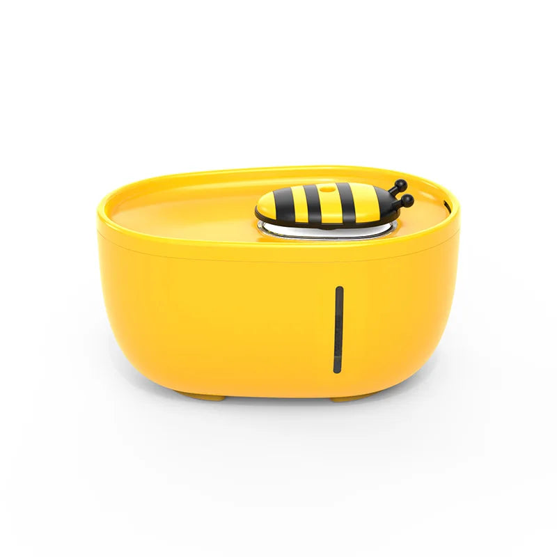 Cute Bee USB Charging Cat Water Fountain Automatic Electronic Pet Water Dispenser Bowl with Filter Cats Dogs Drinking Feeder 2L