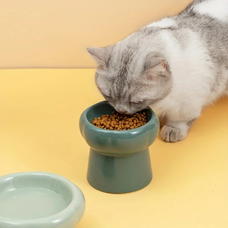 Elevated Ceramic Pet Bowls Keep Your Dog or Cat Hydrated and Well-Fed Neck Protection Cat Food Bowls