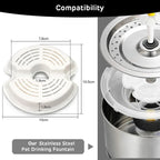 8pcs Automatic Cat Fountain Filter for Pet Water Bowls Rounded Shape Carbon Replacement Filters for Cat Drinking Fountain
