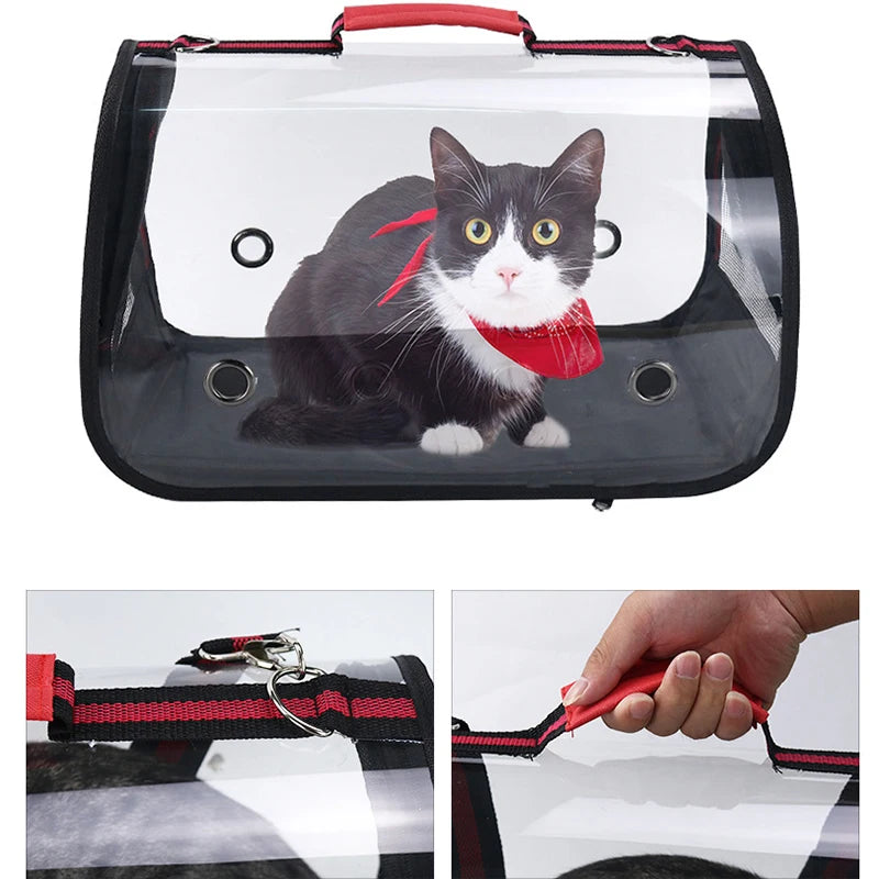Transparent Cat Carrier Outdoor Breathable Travel Handbag Puppy Carrier Shoulder Dog Bag Portable Bag Pet Manufacturer Supplies