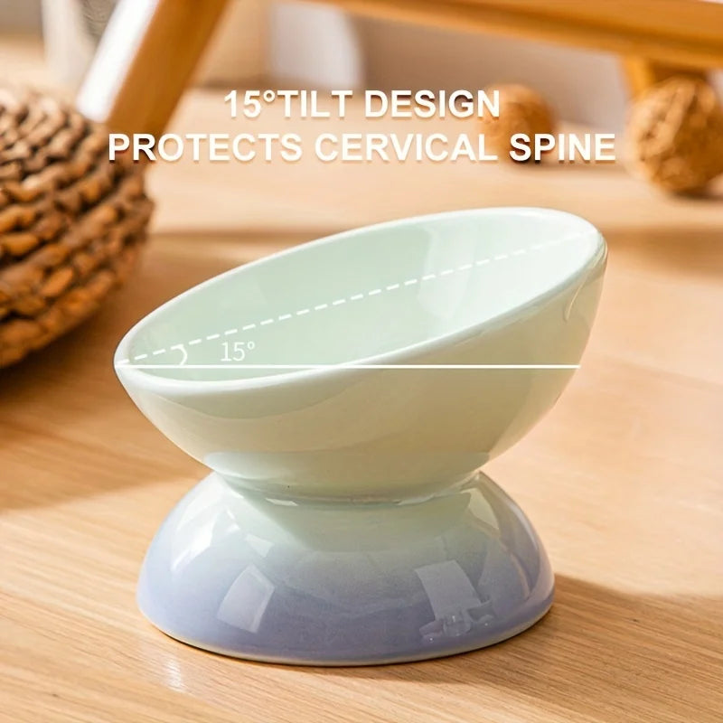 Stylish Red Ceramic Cat Bowl Pet Feeding Bowls Elevate Dining for Dogs & Cats Reduces Neck Strain & Enhances Digestion