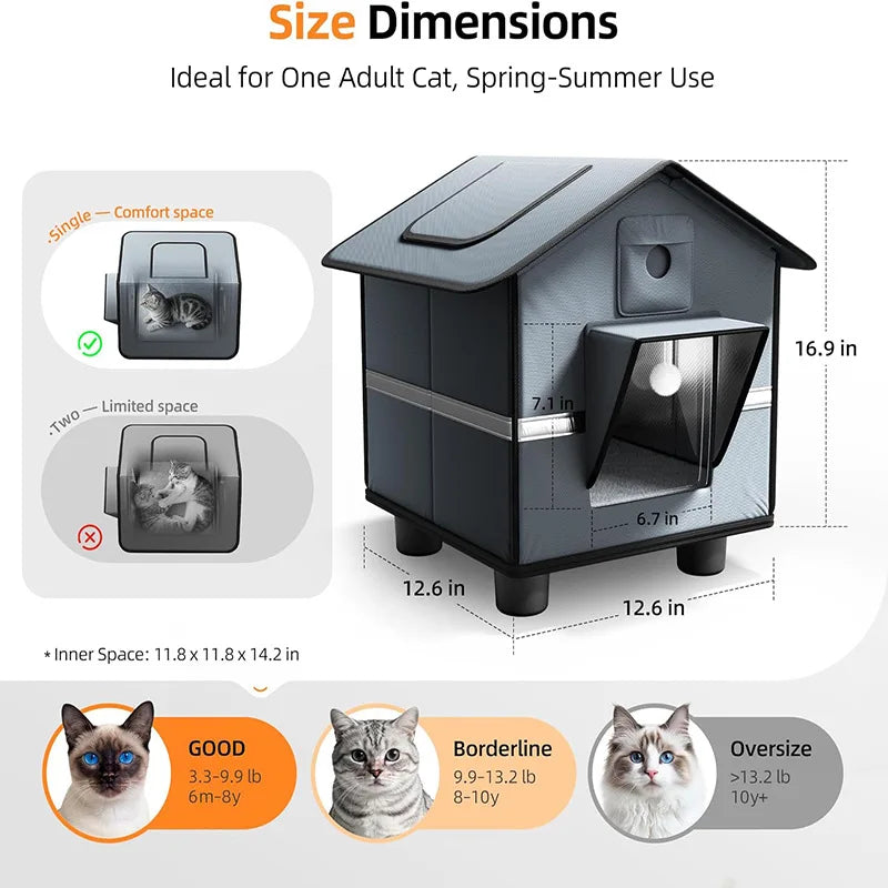 Custom 2026 New Foldable Portable Cat House Outdoor Waterproof Cat Nest Cat Villa Four Seasons Universal All-Closed Pet Nest
