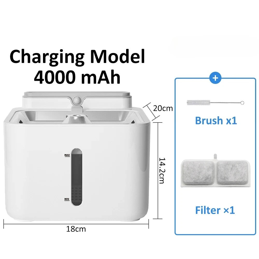 3L Automatic Cat Water Fountain Wireless Sense Dog Drink Bowl Portable Rechargeable Dispenser Pet Drinking Fountain for Cats