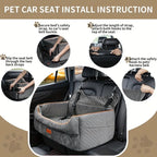 Detachable Dog Car Seat Memory Foam Dog Booster Seat Dogs Travel Bed with Thick Cushions Storage Bag for Large/medium-sized Dogs
