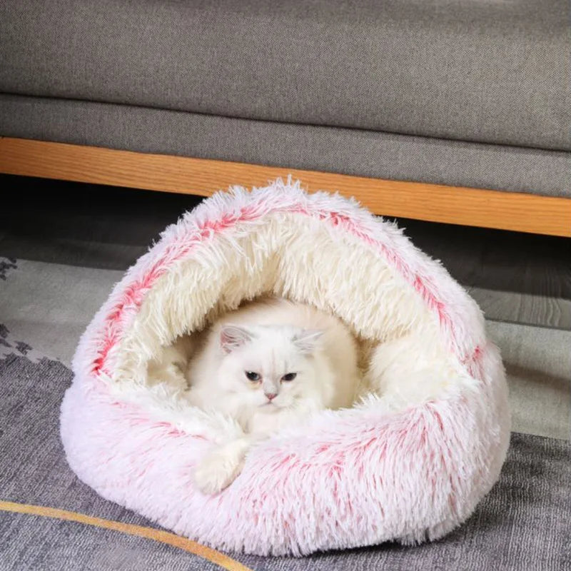 Summer All Seasons Round Shape Long Plush Warm Cozy Comfy Pet Dog & Cat Bed Large Dog Cushion
