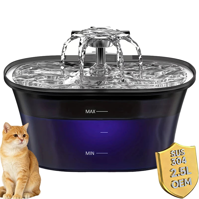 OEM 2.5L Automatic Cat Water Fountain Usb-Powered Silent Operation Smart Water Fountains for Cats Dogs Pet Manufacturer