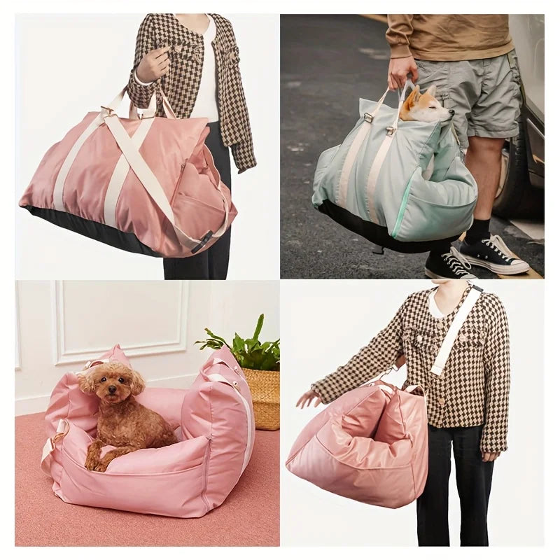 OEM LOGO Durable Dog Car Seat Bed Nest Removable & Washable Fashionable Pet Travel Bag for Small to Medium Dogs