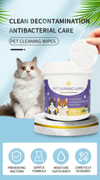 Pet Cleaning Finger Wipes Dog Ear Wipes Cat Eye Wipes Gently Cleans Ear Wax Debris Tear Stain Eye Discharge Mucus Secretions