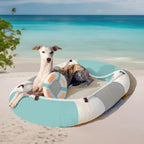 Summer Cooling Waterproof Boat Shaped Pet Bed with Pillow Chill Raft Outdoors Dog Swimming Boat Dog Beds