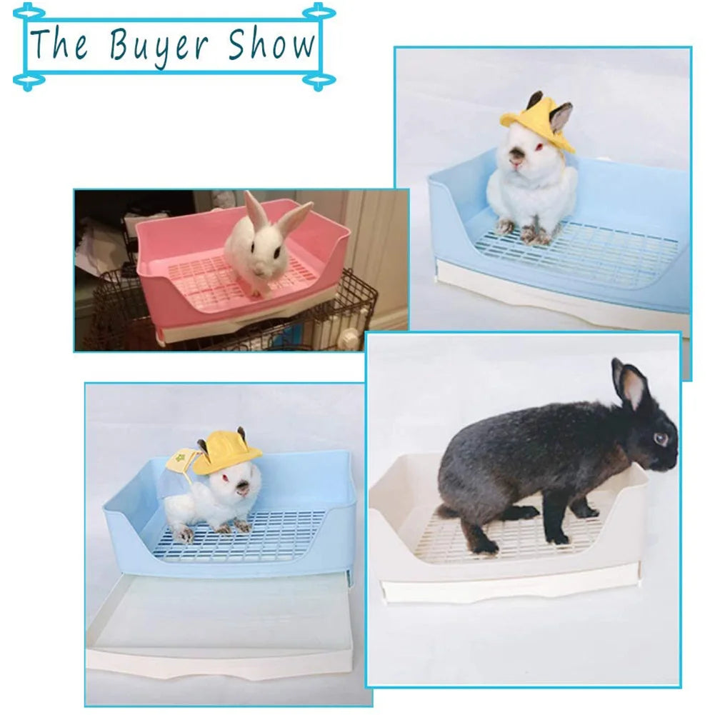Large Eco-Friendly Rabbit Toilet Trainer Potty Corner Tray Litter Drawer for Adult Hamster Guinea Pig Galesaur Bunny Pet Pan