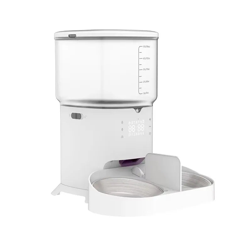 2026 New 3L/6L OEM Automatic Cat Feeder with Dual Bowls TUYA APP Smart Pet Feeder Stainless Steel Dog Bowls Wholesale