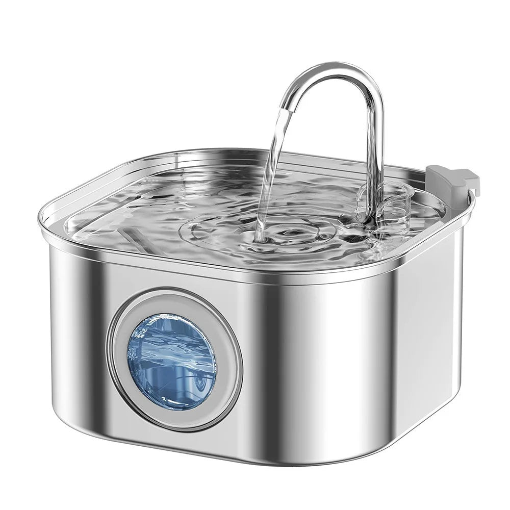 Hot Selling Custom 3.2/4L Stainless Steel Pet Water Dispenser with Water Level Wholesale Cat Water Fountain Manufacturer OEM ODM