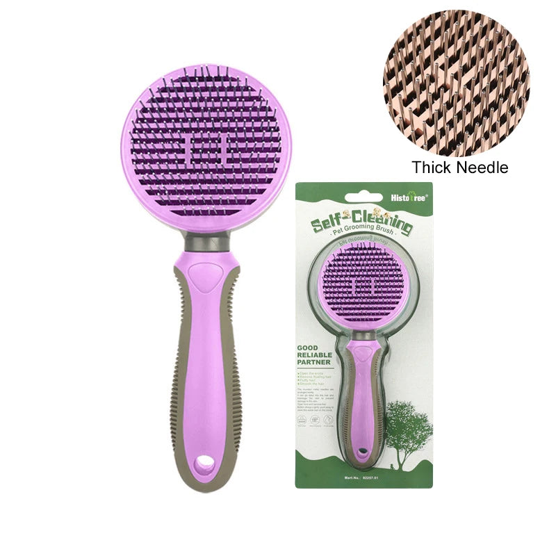 Dog Brush Self-Cleaning Cat Comb Needle Portable Pet Hair Remove Brush for Long Hair Dogs Pet Grooming Brush Dog Products