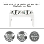 Elevated Dog Bowls with Slow Feeder Dog Bowl Stainless Steel Bowls Adjustable Pet Feeder Stand for Large Medium Dog Products