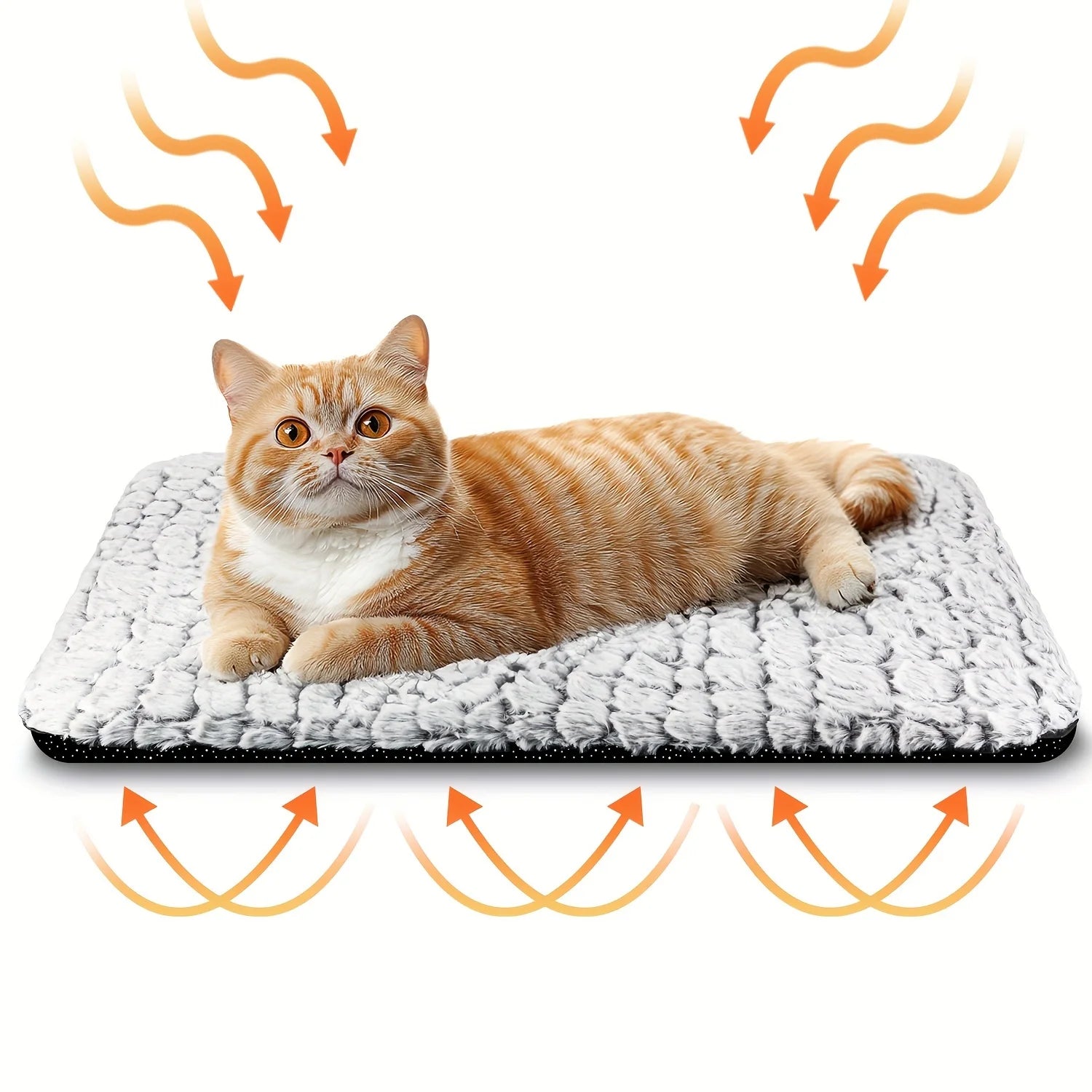 Luxurious Modern Self-Warming Cat Bed Winter Anti-Slip Solid Pattern Pet Heating Pad Soft Warm Dog Mat for Indoor Use