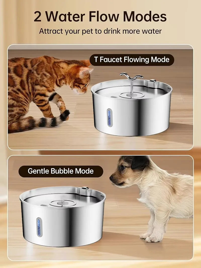 OEM 7L Large Capacity Stainless Steel Automatic Cat Water Fountain for Multi-Cats Dogs with Filtration Pet Water Dispenser