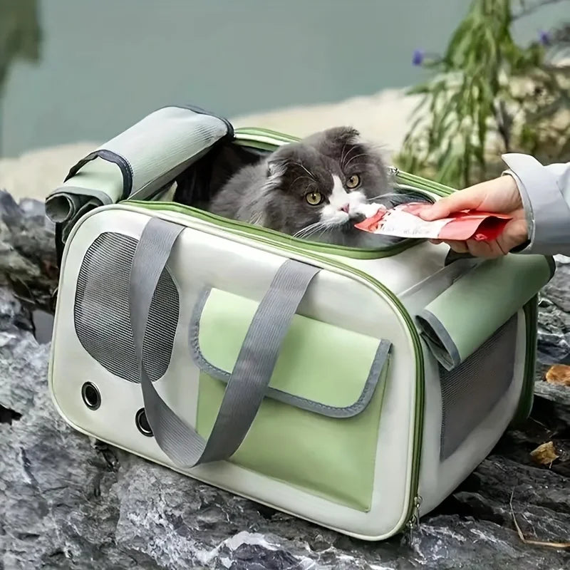 Portable Single Shoulder Space Capsule Pet Carrier Bag Ventilated Foldable Backpack for Small Cats Dogs Travel Cat Carrier Bag