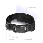 Customizable LED Display Dog Collar Designer Striped Rechargeable Night Luminous Adjustable Anti-Lost Safety Collar Made Nylon