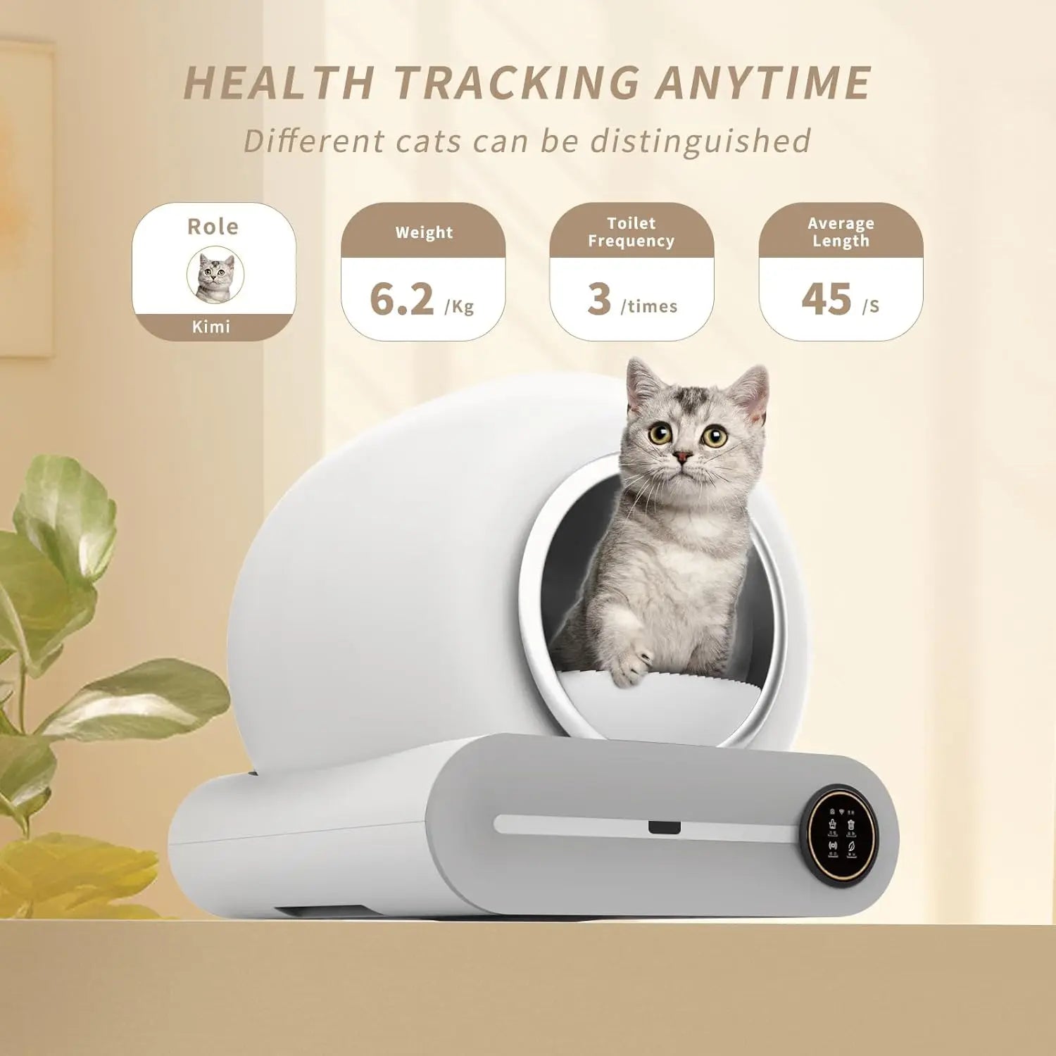 Tonepie Ti Pro Upgraded Version Automatic Cat Litter Box with APP Control 65L+9L Easy Clean Self-Cleaning Litter Box Cat Toilet