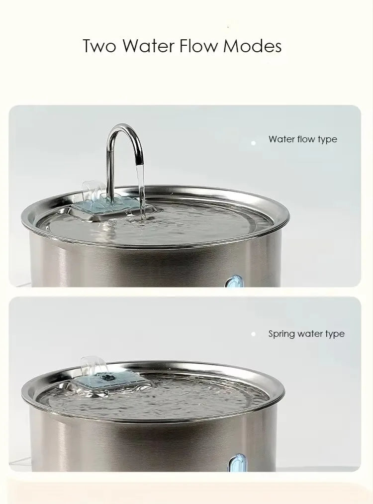 7L Large Capacity Pet Water Dispenser Automatic Cat Water Fountain Intelligent Circulation Stainless Steel Dog Water Dispenser