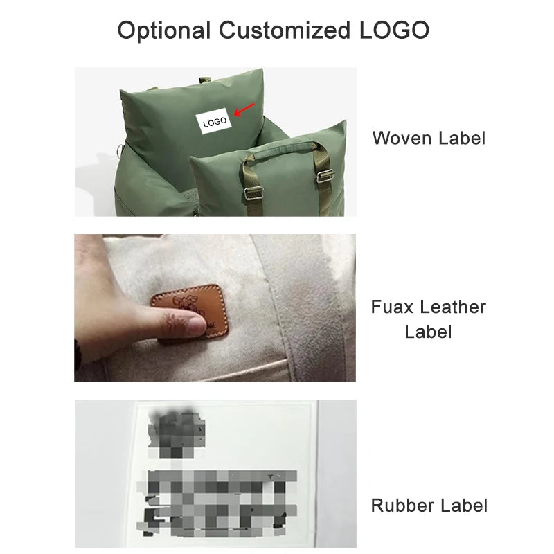 Luxury Waterproof Dog Car Seat Bed Comfortable Puppy Travel Pet Car Safety Buckle Customizable OEM Logo for All Season