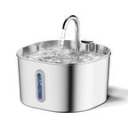 2.2L Stainless Steel Cat Water Fountain with 4pcs Filters Pet Water Dispenser Dog Drinking Fountain with Ultra Quiet Water Pump