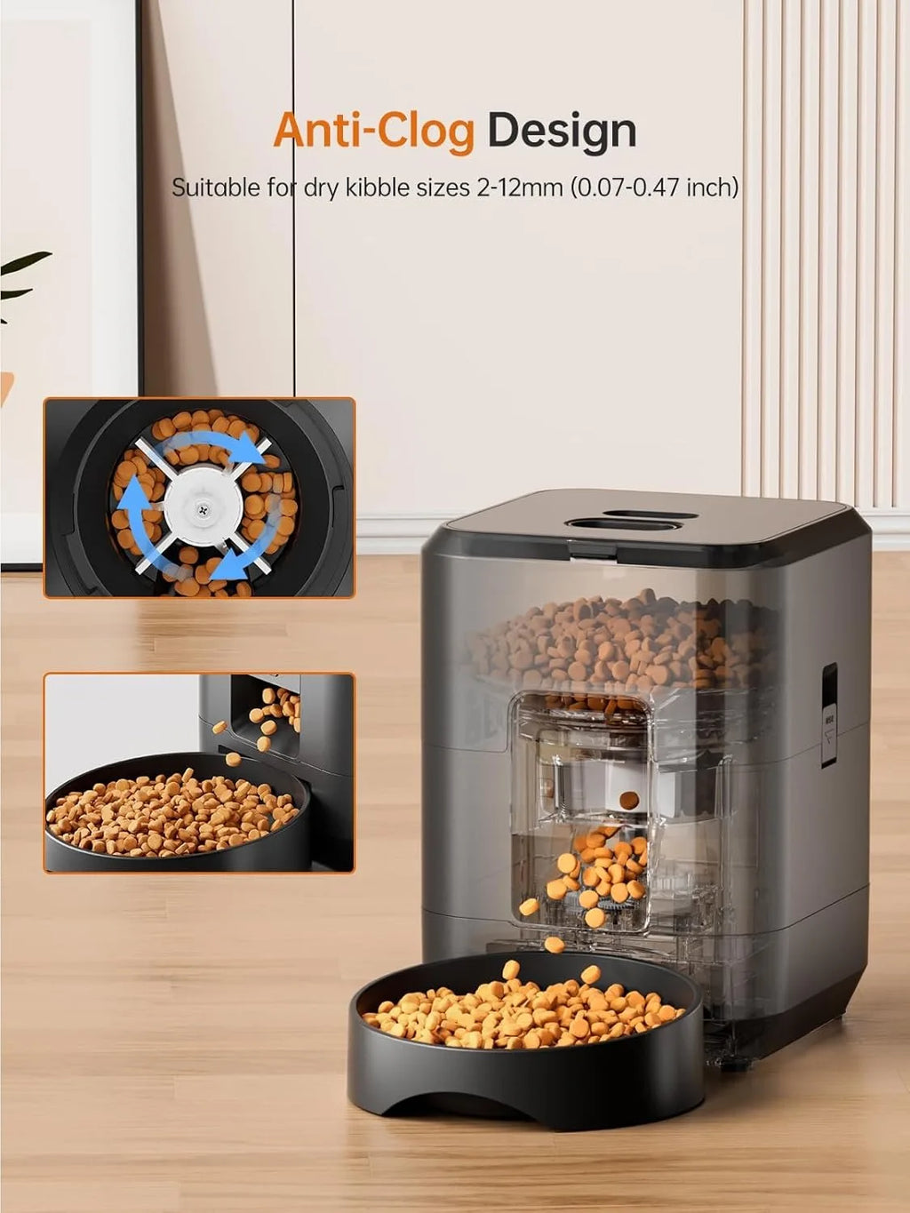 2L Automatic Cat Feeder Timed Cat Food Dispenser with 1-4 Meals Per Day for Cats and Small Dogs Auto Pet Feeder for Dry Food