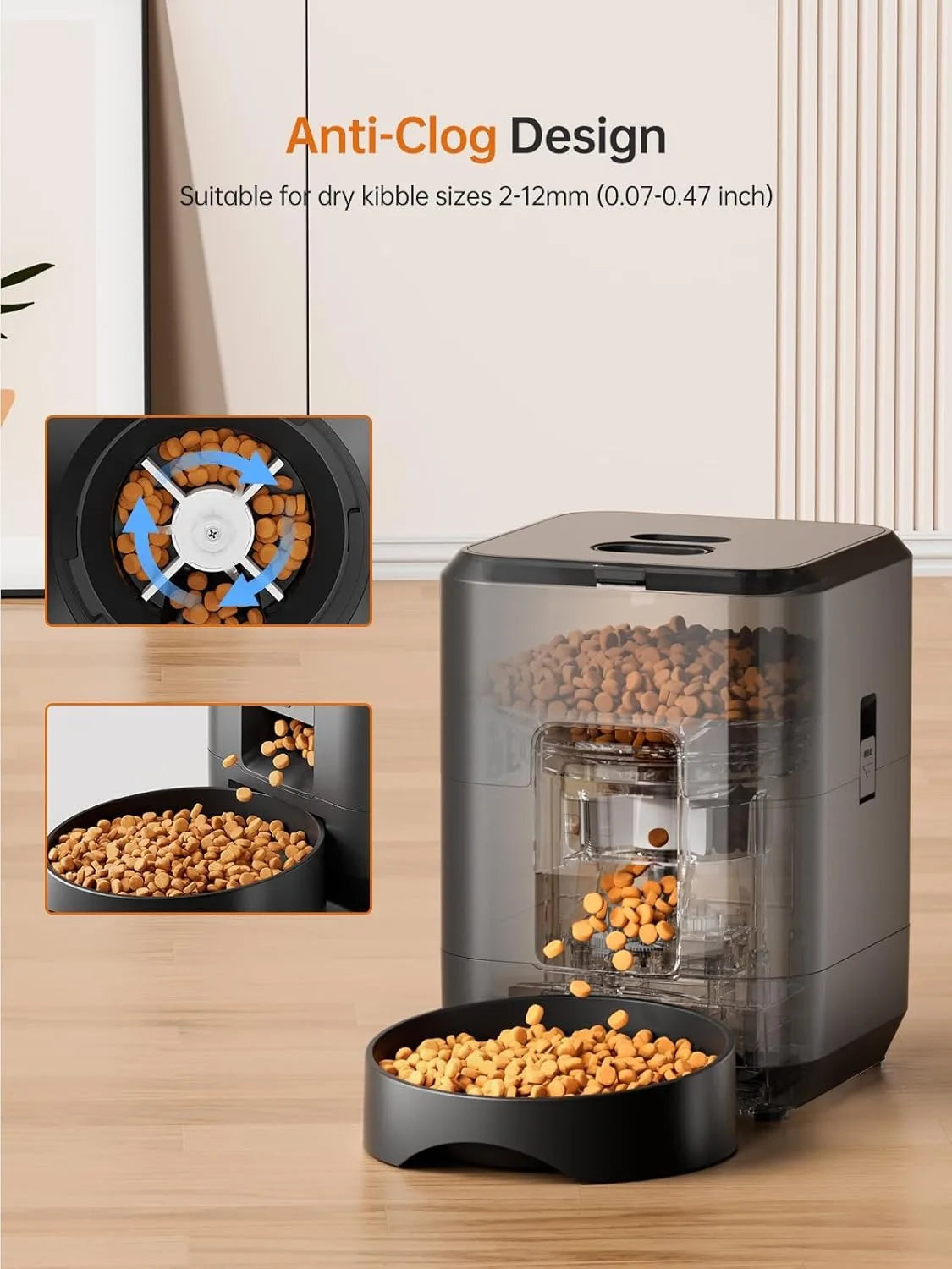2L Automatic Cat Feeder Timed Cat Food Dispenser with 1-4 Meals Per Day for Cats and Small Dogs Auto Pet Feeder for Dry Food