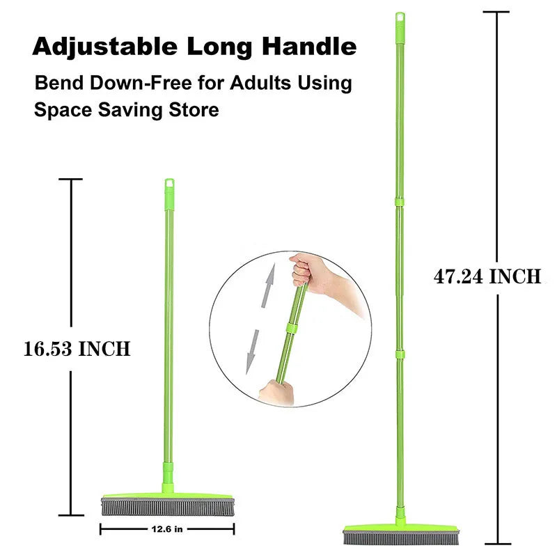Telescopic Rubber Eco-Friendly Water Resistant Pet Hair Removal Broom Dog Hair Brush Dust Scraper Carpet Sweeper Wash Mop Window