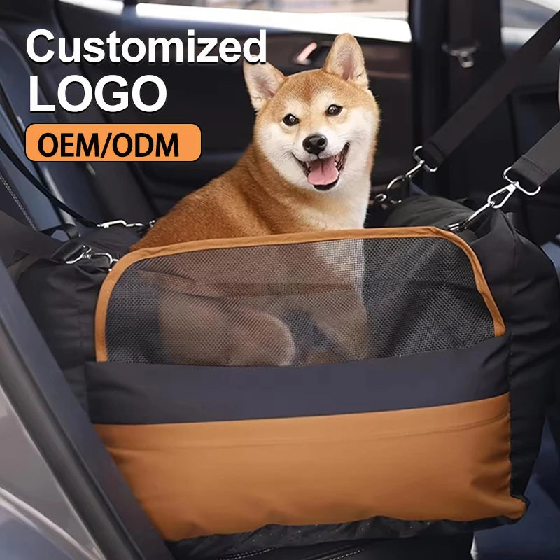 2025 New Waterproof Dog Booster Car Seat Breathable Luxury Dog Car Seat Dog Beds for Outdoor Travel Pet Carrier