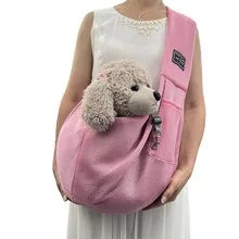 Pet Carrier Sling Breathable Bag Puppy Carrier Purse Hand-Free Dog Sling Carrier with Storage Pockets for Small Dogs Cats