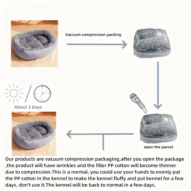 All-Season Medium Size Soft PP Oval Nest Design Bed for Pets Modern Style Cozy Dog & Cat Sofa for Small to Large Breeds