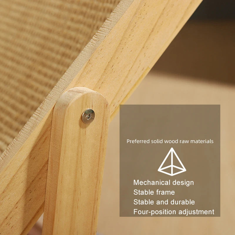 Cat Scratcher Board Cat Sleeping Bed Canvas Sisal-Covered Adjustable Grind Claw Resistant Beach Chair Kitten Toy Cat Products
