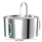 2.2L Stainless Steel Cat Water Fountain with Automatic Pump & Filter Indoor Drinking Fountain Ultra-Silent Smart Water Fountains