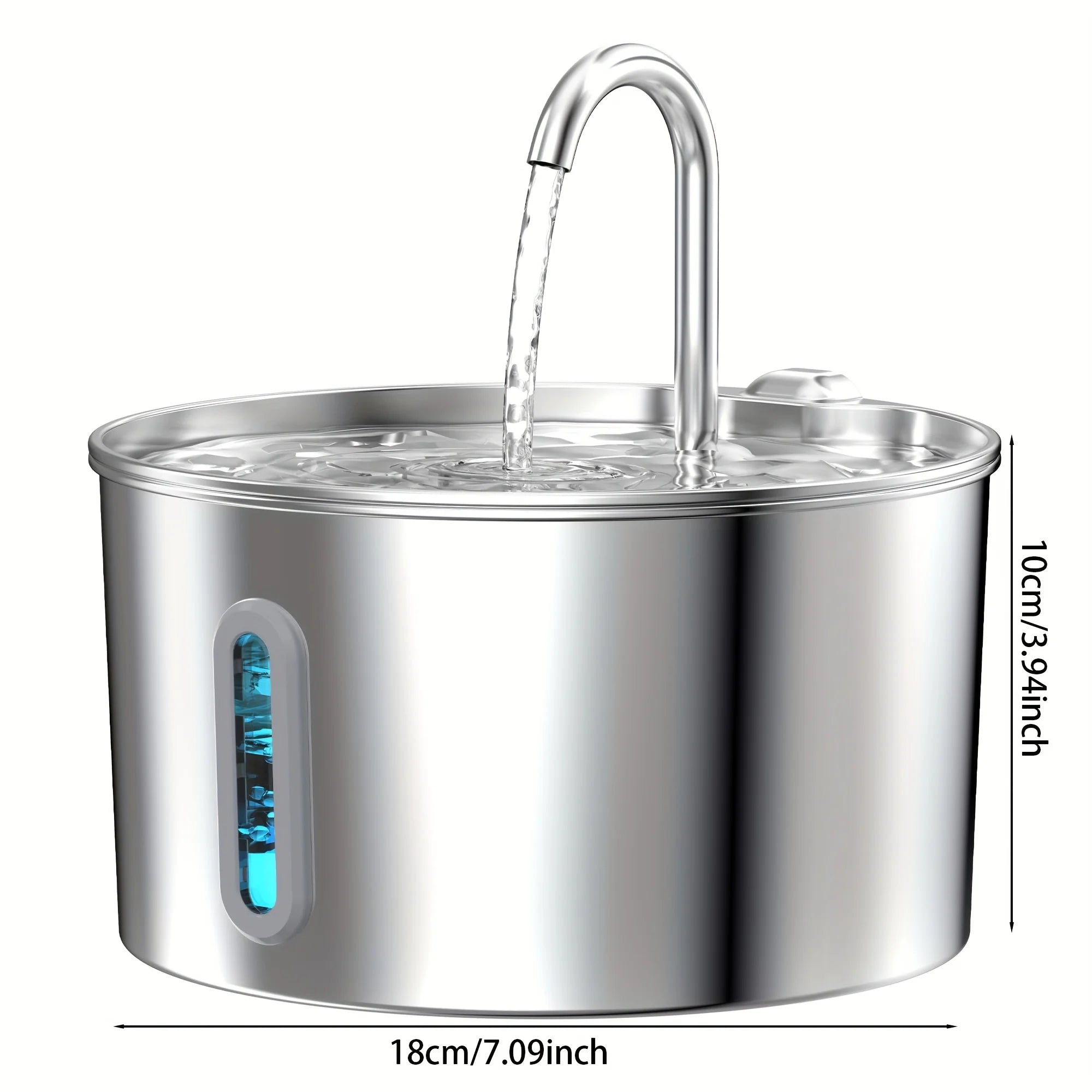 2.2L Stainless Steel Cat Water Fountain with Automatic Pump & Filter Indoor Drinking Fountain Ultra-Silent Smart Water Fountains