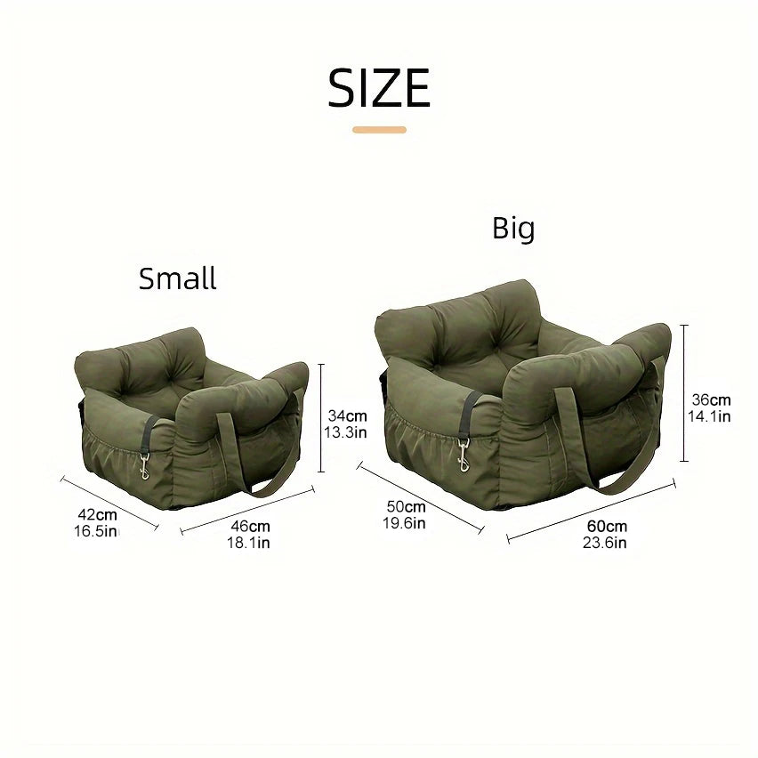 OEM Cozy Pet Adjustable Soft Warm Kennel Bed Portable Washable Dog Car Seat with Easy Installation Solid Pattern Travel Carrier