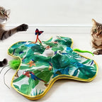 Interactive Cat Toy Automatic Cat Toys for Indoor Cats Hide Seek Cat Toy with Motion Activated Moving Feather USB Rechargeable