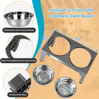 Elevated Dog Bowls with Slow Feeder Dog Bowl Stainless Steel Bowls Adjustable Pet Feeder Stand for Large Medium Dog Products